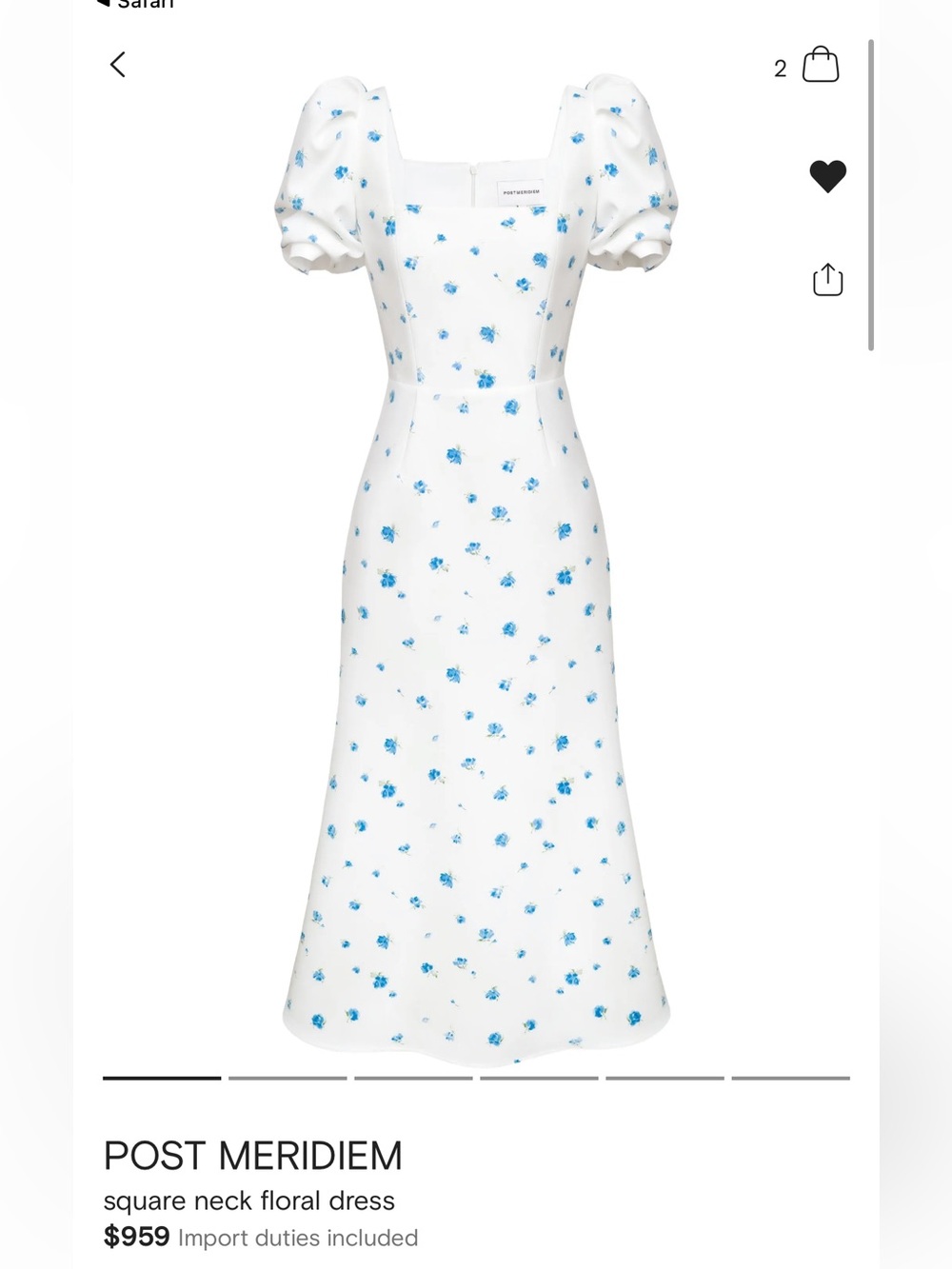 Post Meridiem White Maxi Skirt with Blue Floral Print